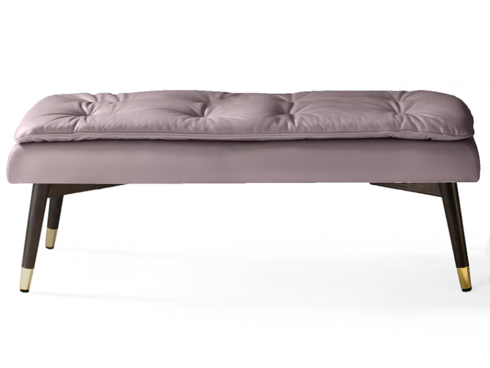 OLIVIA - Tufted leather bench _ Black Tie